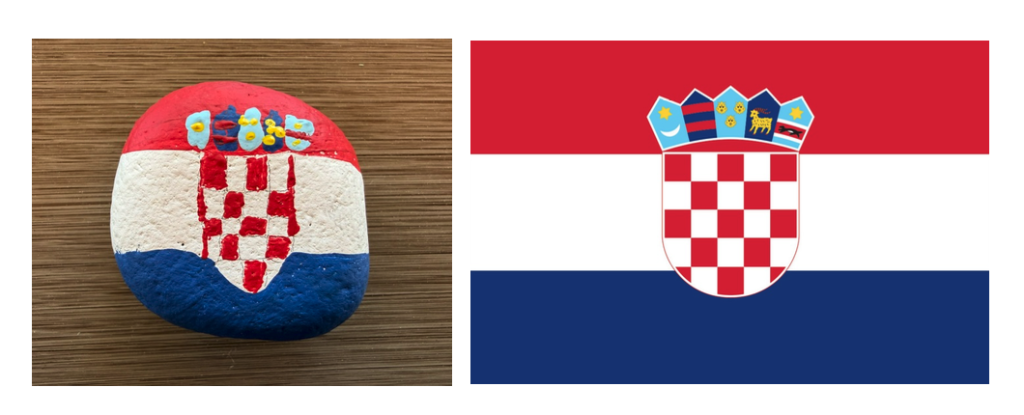 Croatia flag in rock