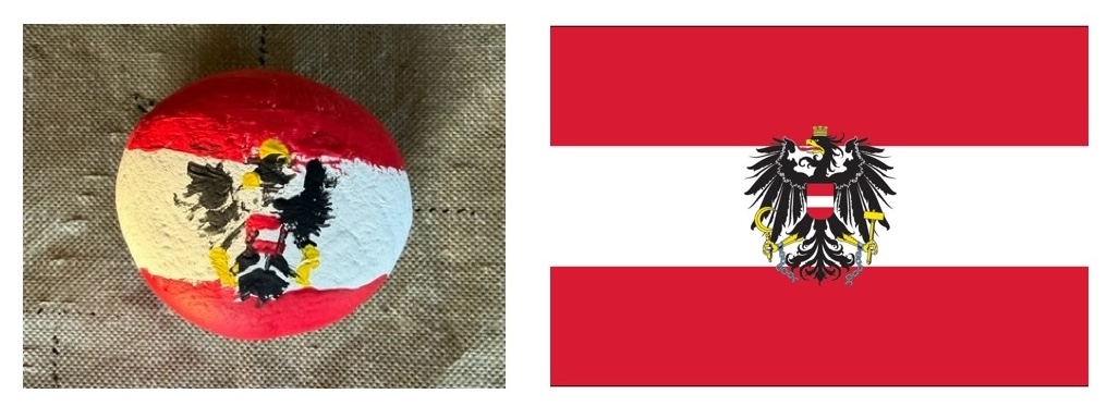 Austria flag in rock