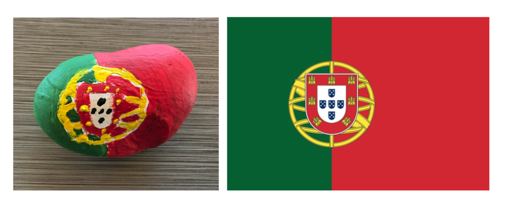 Portugal flag in rock