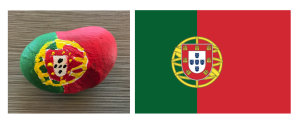 Portugal flag in rock