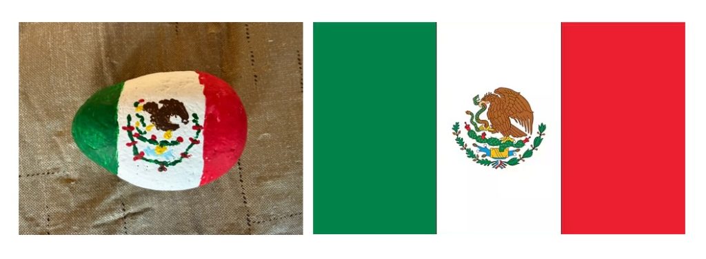 Mexico flag in rock